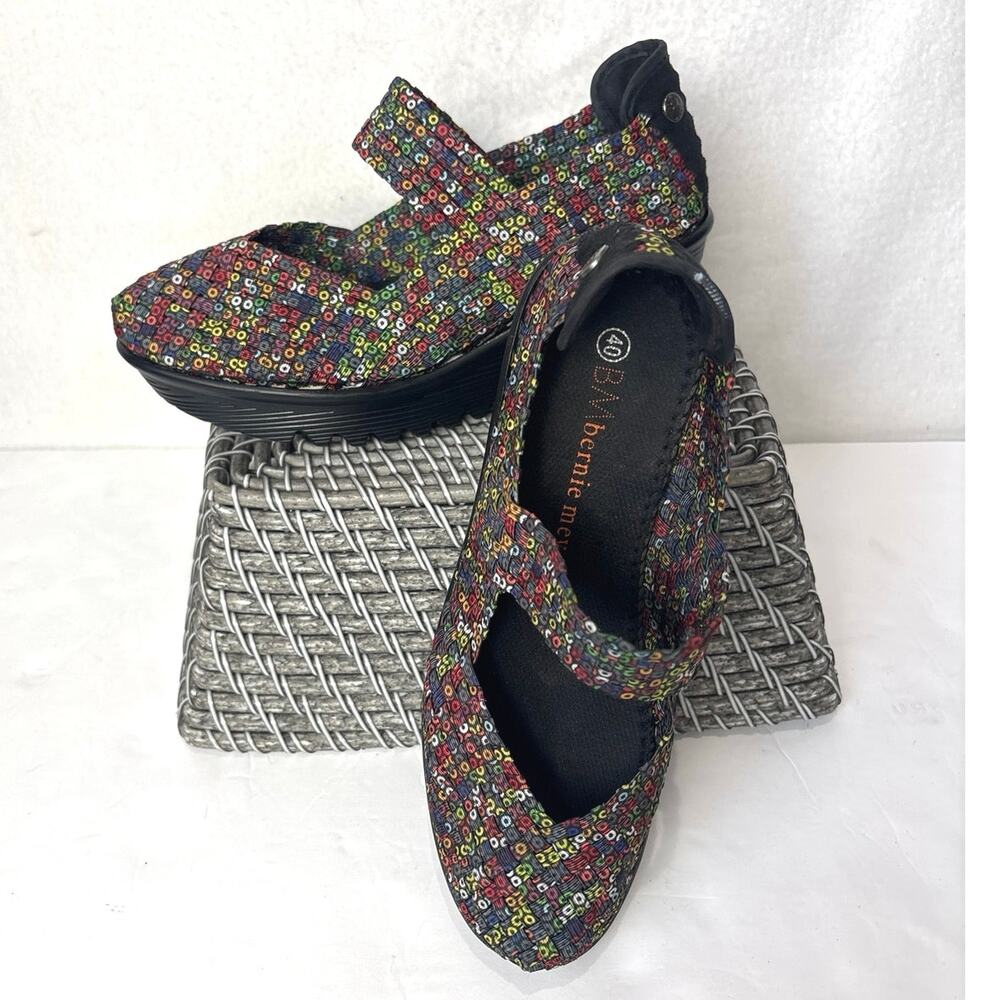 Bernie Me Lulia Wedge Shoes Womens EU 40/US 9 Colorful Woven Slip On Platform